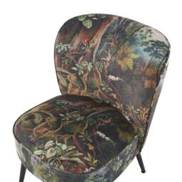 Wyld and Coco Jungle Print Armless Chair - Dark Green Woven Fabric - thumbnail 6