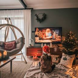 Amazonas Globo Single Hanging Egg Chair - Spruce Wood Frame, Cushioned in Taupe - thumbnail 3