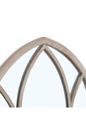 Living and Home Arched Garden Decorative Window Mirror with Metal Frame in Natural - thumbnail 5