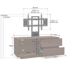 "Centurion Supports GALLUS TV Cabinet for up to 55"" Flat Screen TV Unit With Mounting Arm in Walnut" - thumbnail 5