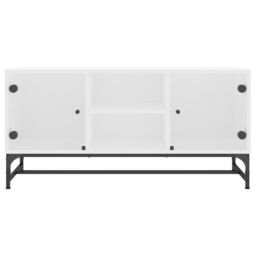 Berkfield Home TV Cabinet with Glass Doors White 102x37x50 cm - Size: 102 x 37 x 50 cm - thumbnail 5