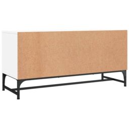 Berkfield Home TV Cabinet with Glass Doors White 102x37x50 cm - Size: 102 x 37 x 50 cm - thumbnail 7