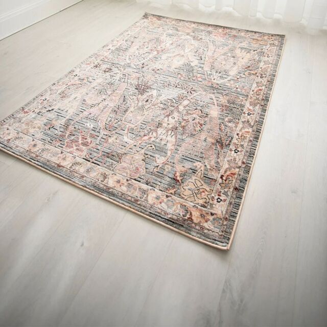 The Rug Shop UK Light Blue Traditional Easy to clean Machine Made Abstract Area Rug - Size: 200 cm x 290 cm - image 1