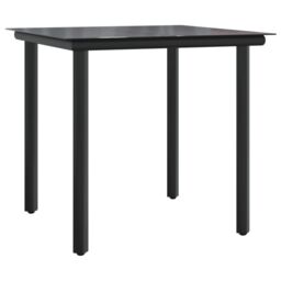Berkfield Home 3 Piece Garden Dining Set Black Textilene & Steel - thumbnail 6