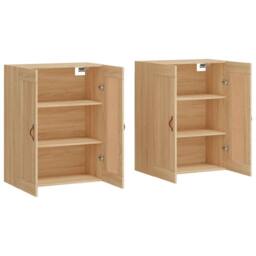 Berkfield Home Wall Mounted Cabinets 2 pcs Sonoma Oak Engineered Wood in Light Tan - thumbnail 4