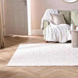 OHS Tufted Contour Rug Soft Floor Carpet Non Slip Area Mat in Ivory - Size: 160 cm x 230 cm - thumbnail 1