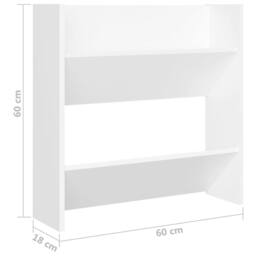 Berkfield Home Wall Shoe Cabinets 4 pcs White 60x18x60 cm Engineered Wood - Size: 60 x 18 x 60 cm - thumbnail 8