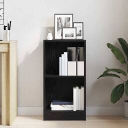Berkfield Home Bookcase Black Oak 40x24x76 cm Engineered Wood - Size: 40 x 24 x 76 cm - thumbnail 3