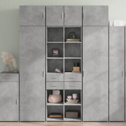 Berkfield Home Highboard Concrete Grey 70x42.5x185 cm Engineered Wood - thumbnail 1