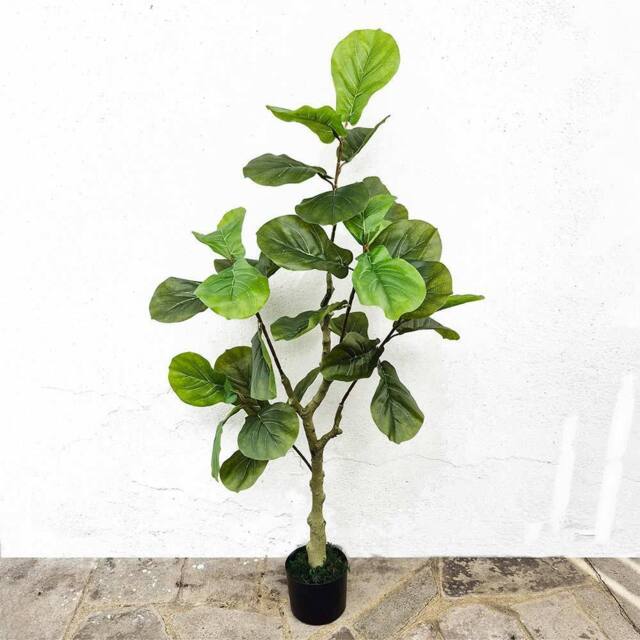 Voltico Artificial Fiddle Leaf Fig Tree 125cm in Pot Faux Plant in Green - image 1