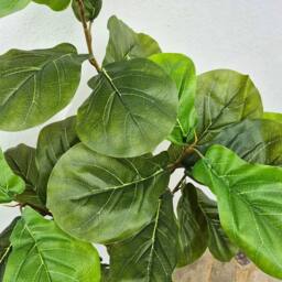 Voltico Artificial Fiddle Leaf Fig Tree 125cm in Pot Faux Plant in Green - thumbnail 6