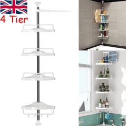 Nordara 4 Tier Telescopic Corner Shelf in White - thumbnail 3