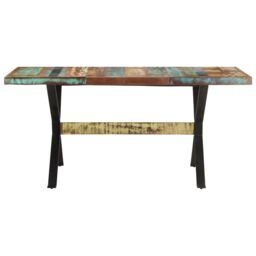 Berkfield Home Dining Table 160x80x76 cm Solid Reclaimed Wood - Size: 160 x 80 x 76 cm - thumbnail 2