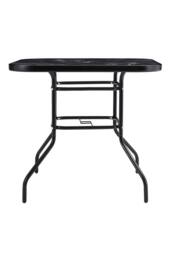 Living and Home Garden Square Tempered Glass Marble Coffee Table - thumbnail 5