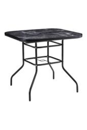 Living and Home Garden Square Tempered Glass Marble Coffee Table - thumbnail 4