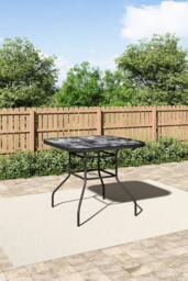 Living and Home Garden Square Tempered Glass Marble Coffee Table - thumbnail 3