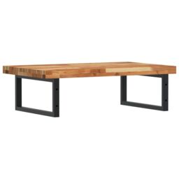 Berkfield Home Basin Shelf Wall Mounted Steel & Solid Wood Acacia in Brown - thumbnail 6