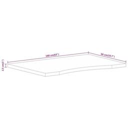 Berkfield Home Desk Top with Curve 160x50x2.5 cm Solid Wood Rough Mango in Brown - thumbnail 8