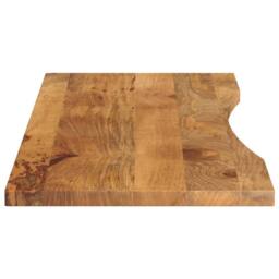 Berkfield Home Desk Top with Curve 160x50x2.5 cm Solid Wood Rough Mango in Brown - thumbnail 4