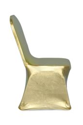 Neel Blue Pack of 10 Shiny Chair Cover, Stretchy Spandex Dining Chair Slipcover in Gold - thumbnail 3