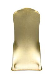 Neel Blue Pack of 10 Shiny Chair Cover, Stretchy Spandex Dining Chair Slipcover in Gold - thumbnail 4