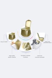 Neel Blue Pack of 10 Shiny Chair Cover, Stretchy Spandex Dining Chair Slipcover in Gold - thumbnail 6