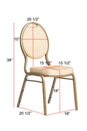 Neel Blue Pack of 10 Shiny Chair Cover, Stretchy Spandex Dining Chair Slipcover in Gold - thumbnail 2