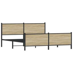 Berkfield Home Metal Bed Frame without Mattress Sonoma Oak 180x200 cm Super King in Brown - thumbnail 4