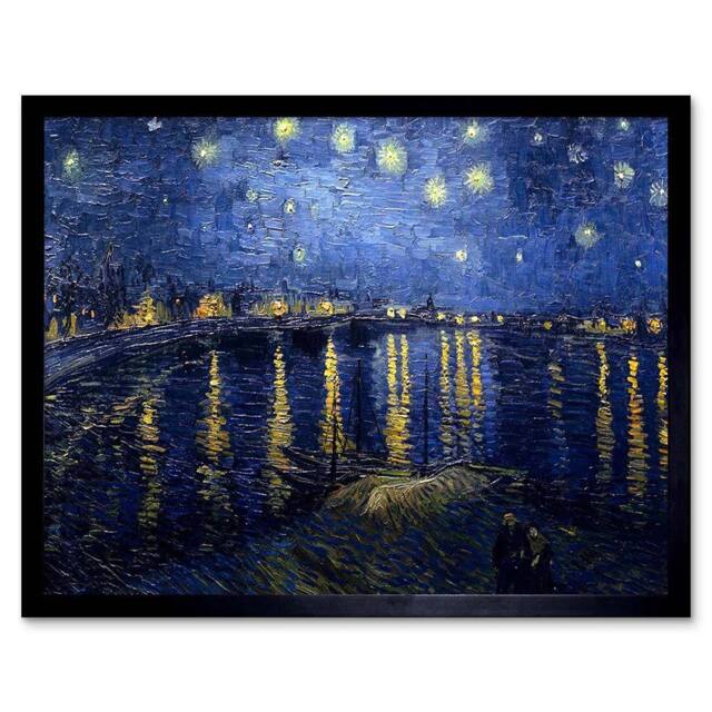 "Artery8 Vincent Van Gogh Starry Night 1888 Old Master Framed Art Print in Blue - Size: W12"" x H16""" - image 1