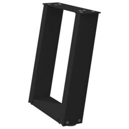 Berkfield Home Coffee Table Legs U-Shaped 2 pcs Black 28x(42-43) cm Steel - thumbnail 4