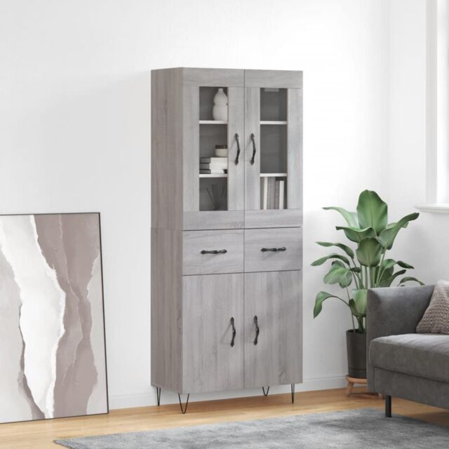 Berkfield Home Highboard Grey Sonoma 69.5x34x180 cm Engineered Wood - image 1