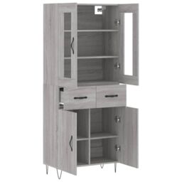 Berkfield Home Highboard Grey Sonoma 69.5x34x180 cm Engineered Wood - thumbnail 4