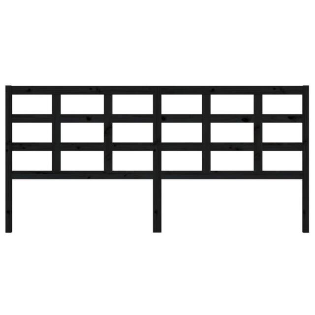 Berkfield Home Beautiful Bed Headboard Black 205.5x4x100 cm Solid Wood Pine - image 1