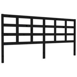 Berkfield Home Beautiful Bed Headboard Black 205.5x4x100 cm Solid Wood Pine - thumbnail 3