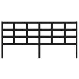 Berkfield Home Beautiful Bed Headboard Black 205.5x4x100 cm Solid Wood Pine - thumbnail 1