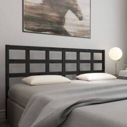 Berkfield Home Beautiful Bed Headboard Black 205.5x4x100 cm Solid Wood Pine - thumbnail 2