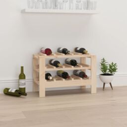 Berkfield Home Wine Rack 61.5x30x42 cm Solid Wood Pine in Brown