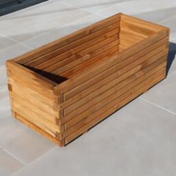 Woven Wood 1.2m Pine Raised Trough Planter in Natural - thumbnail 9
