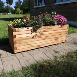 Woven Wood 1.2m Pine Raised Trough Planter in Natural