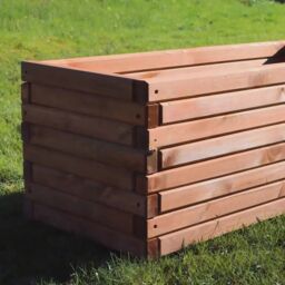 Woven Wood 1.2m Pine Raised Trough Planter in Natural - thumbnail 8