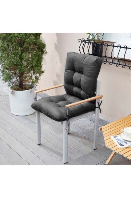 Garden Sanctuary 50x110cm Garden Cushion Rattan Chair Pad in Dark Grey - Size: 50x110 cm - image 1