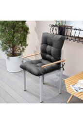 Garden Sanctuary 50x110cm Garden Cushion Rattan Chair Pad in Dark Grey - Size: 50x110 cm - thumbnail 1