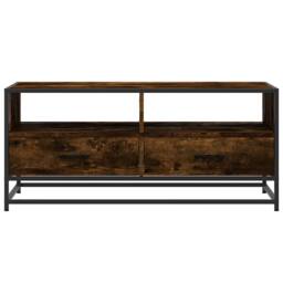Berkfield Home Durable Coffee Table Smoked Oak 100x50x45 cm Engineered Wood & Metal in Brown - Size: 100 x 50 x 45 cm - thumbnail 5