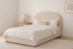 Sloomy Berkley Ottoman Bed-Plush Beige Upholstered Lift-Up Flatpack Frame - Size: Double - thumbnail 3