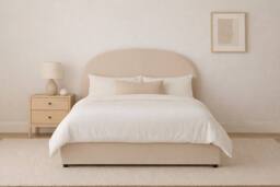 Sloomy Berkley Ottoman Bed-Plush Beige Upholstered Lift-Up Flatpack Frame - Size: Double - thumbnail 1