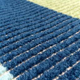 Kukoon Blue Green Striped Outdoor, Garden & Patio Area Rug in Dark Blue - Size: 200 cm x 290 cm - thumbnail 5