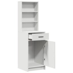 Berkfield Home Tall Cabinet White 40x41x135 cm Made of Engineered Wood - Size: 40 x 41 x 135 cm - thumbnail 5