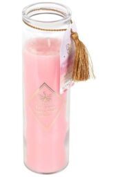 KDMD Mystic Rose Tube Candle with Rose Quartz Crystals in Pink - thumbnail 2