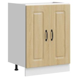 Berkfield Home Sink Base Cabinet Kalmar Sonoma Oak 60x46x81.5 cm Engineered Wood in Brown - thumbnail 2