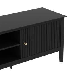 Melody Maison Large Black Wooden Tv Cabinet - Hales Black Range - thumbnail 2